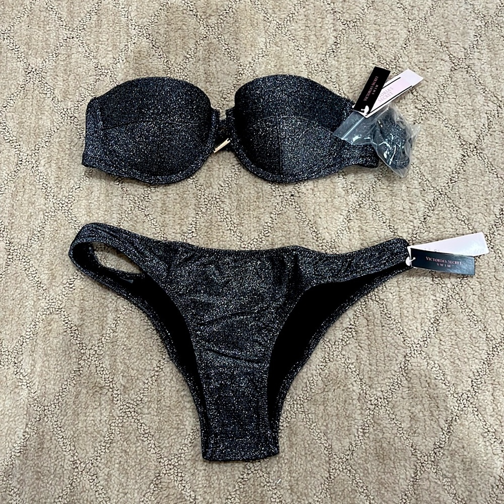 VITCORIA SECRET BLACK SPARKLE BIKINI